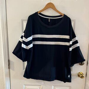 Free People Movement Woman's Rugby Striped Over-sized Top Sz Med